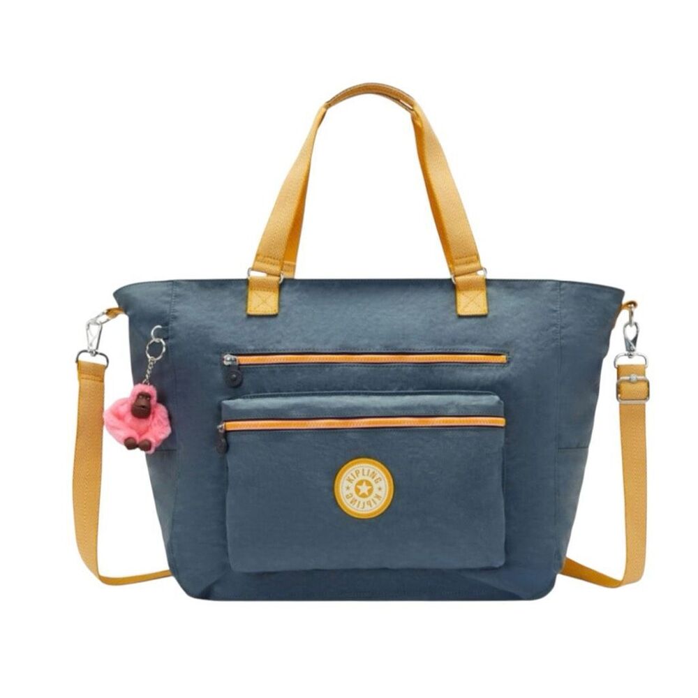 Kipling Isaac Extra Large Zippered  Carryon Tote Bag Polyamide Green/ Gray